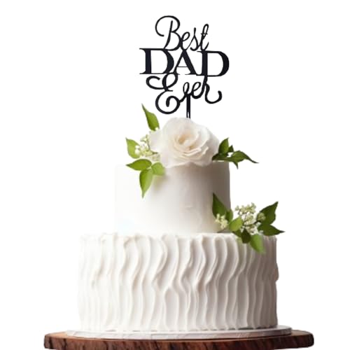Happy Fathers Day Tortenaufsatz aus Acryl, Glitzer, Party-Dekoration, Vatertagsdekoration (schwarz 2) von 3 LITTLE DESSERTS