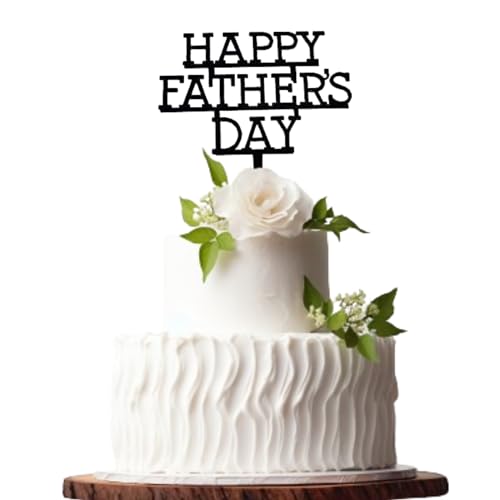 Happy Fathers Day Tortenaufsatz aus Acryl, Glitzer, Party-Dekoration, Vatertagsdekoration (schwarz 3) von 3 LITTLE DESSERTS