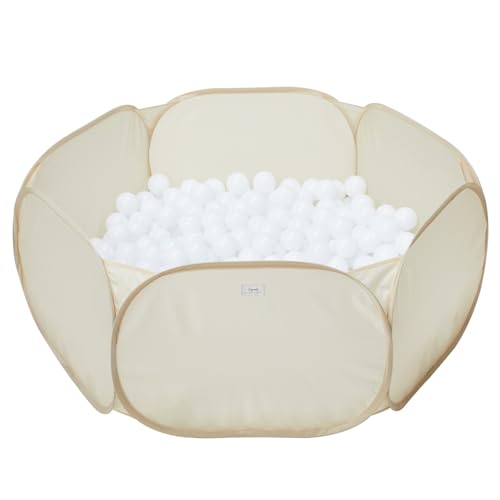 3 Sprouts – Bällebad für Babys und Kinder – Sicheres Bällebad für Babys ab 3 Jahren – Für den Innenbereich (Bälle Nicht im Lieferumfang enthalten) - Beige (Beige) von 3 Sprouts