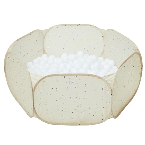 3 Sprouts Kids Bällebad - Pop-Up Indoor Outdoor Bällebäder für Kleinkinder - Großer faltbarer Bällebad Pool - Aktives Spielen für Baby Babys Klein Kleinkind Kid (Bälle Nicht Enthalten) - Terrazzo von 3 Sprouts
