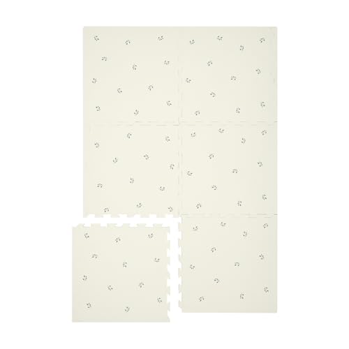 3 Sprouts - Puzzlematte Baby - Spielmatte aus Schaumstoff für Kinder, Krabbelmatte, Bodenmatte, XXL - Heidelbeere Elfenbein von 3 Sprouts