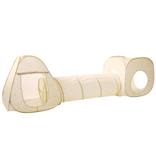 3 Sprouts Spielzelt & Tunnel Set für Kinder & Kleinkinder - 3-in-1 Pop Up Spielzelt mit Krabbeltunnel & Abenteuer Spielhaus - Indoor/Outdoor Spaß für Kind Jungen Mädchen Terrazzo Beige von 3 Sprouts