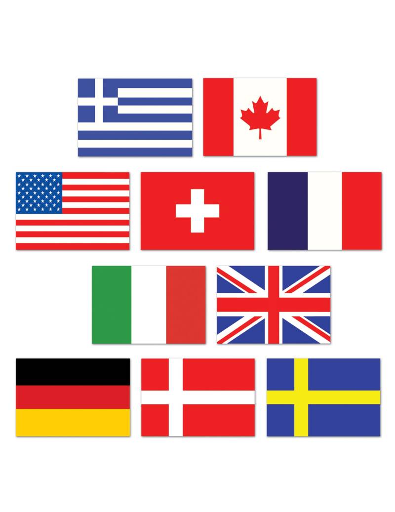 10 Mini Länderflaggen 10 cm von 360 DEGREES