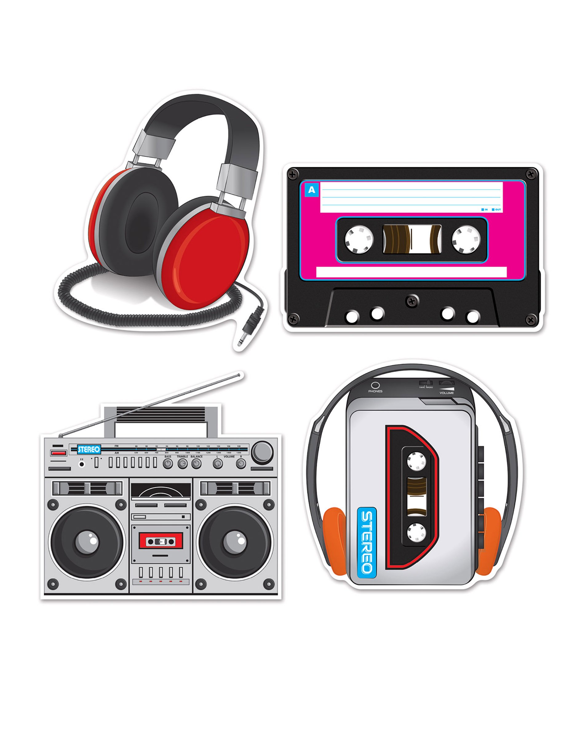 4 Wanddeko Pappe 80er Jahre 4 Wanddeko Pappe 80er Jahre von 360 DEGREES