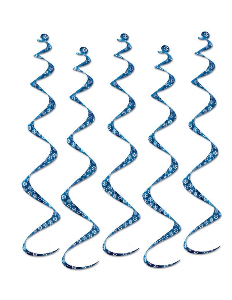 5er Set Spirale Hängedeko Schneeflocken Blau + Weiß 60cm für Weihnachten 5er Set Spirale Hängedeko Schneeflocken Blau + Weiß 60cm für Weihnachten von 360 DEGREES