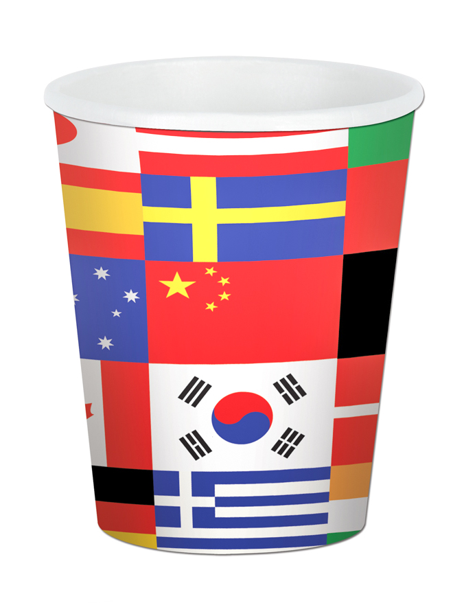 8 Flaggen der Welt Pappbecher 255 ml 8 Flaggen der Welt Pappbecher 255 ml von 360 DEGREES