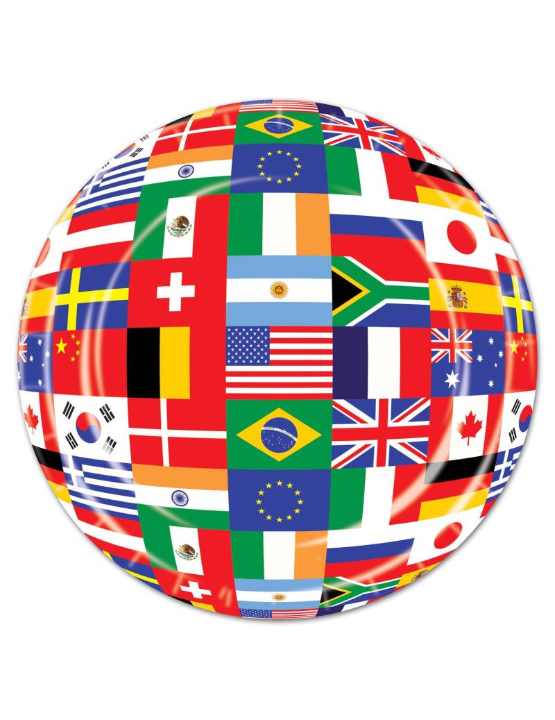 8 Länderflaggen der Welt Teller 23 cm von 360 DEGREES