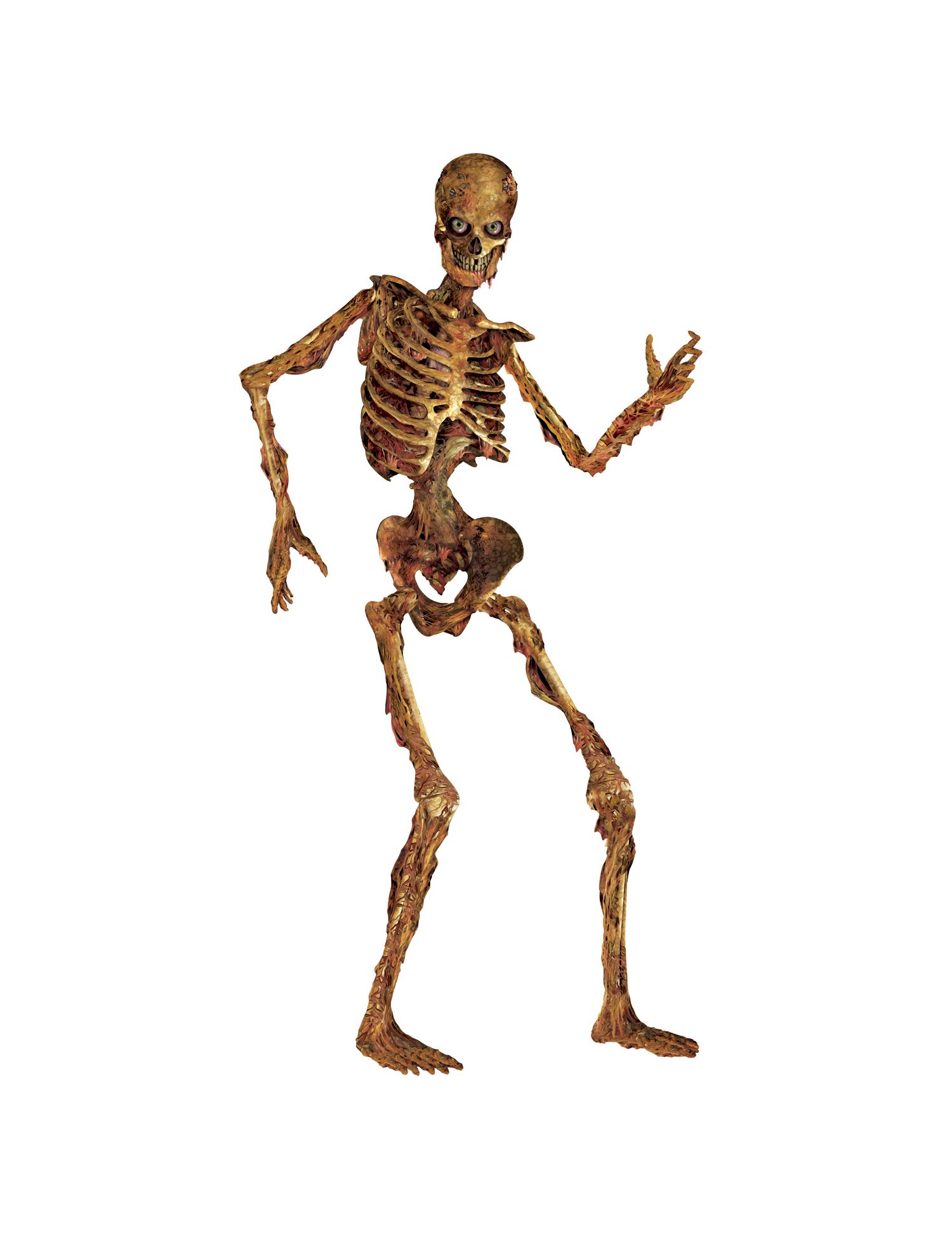 Bewegliches Skelett Halloween-Pappaufsteller beige-braun 180cm von 360 DEGREES