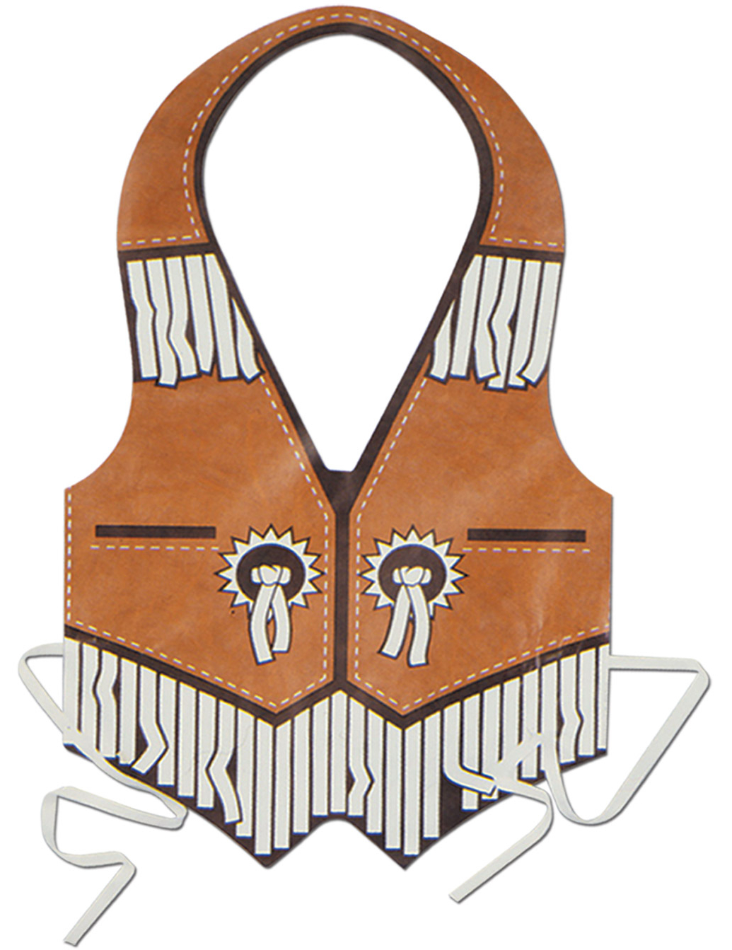 Cowboy Schürze aus Kunststoff für Herren braun-weiss Cowboy Schürze aus Kunststoff für Herren braun-weiss von 360 DEGREES