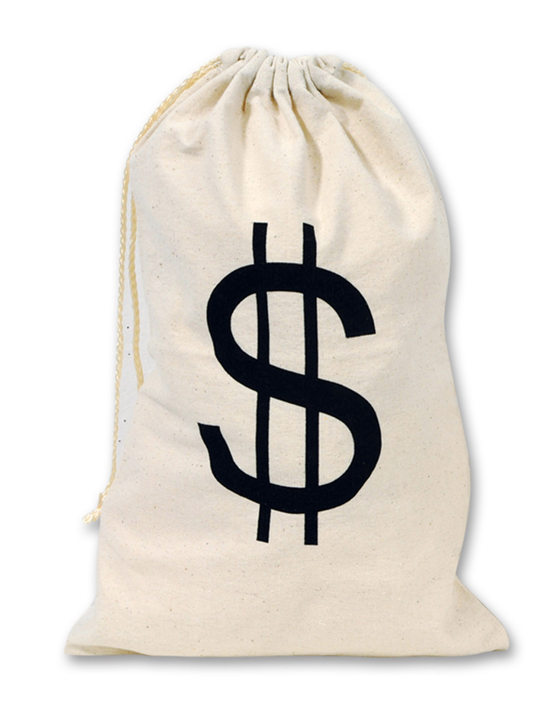 Geldsack Beutel mit Dollarzeichen Bankräuber-Kostümzubehör beige 42x26cm von 360 DEGREES