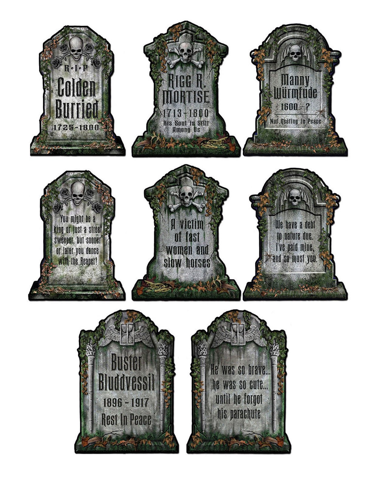 Gruselige Friedhof Grabsteine Skelett Halloween Party-Deko Set grau 30x41cm 4 Stück Gruselige Friedhof Grabsteine Skelett Halloween Party-Deko Set grau 30x41cm 4 Stück von 360 DEGREES
