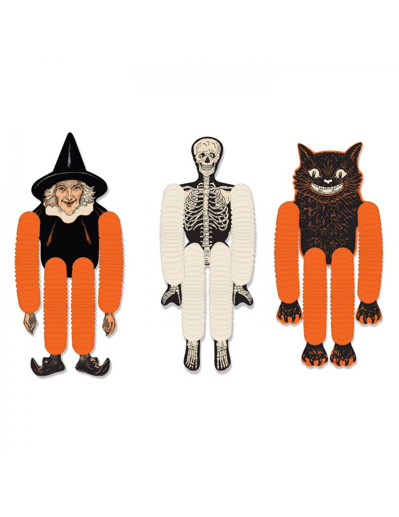 Halloween Gliederpuppen Set 3-teilig Papier 35 cm von 360 DEGREES