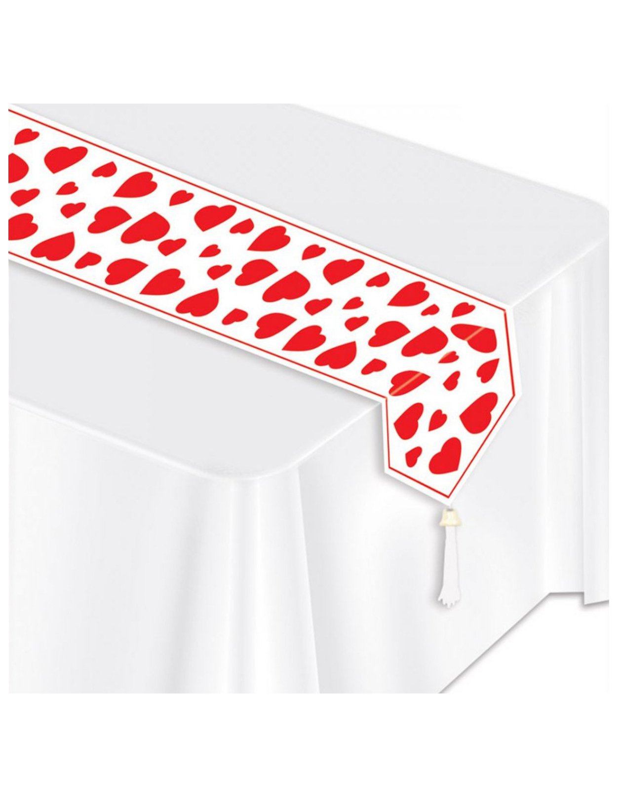 Herz-Tischläufer Partydeko Valentinstag rot-weiss 28 cm x 1,82 m Herz-Tischläufer Partydeko Valentinstag rot-weiss 28 cm x 1,82 m von 360 DEGREES