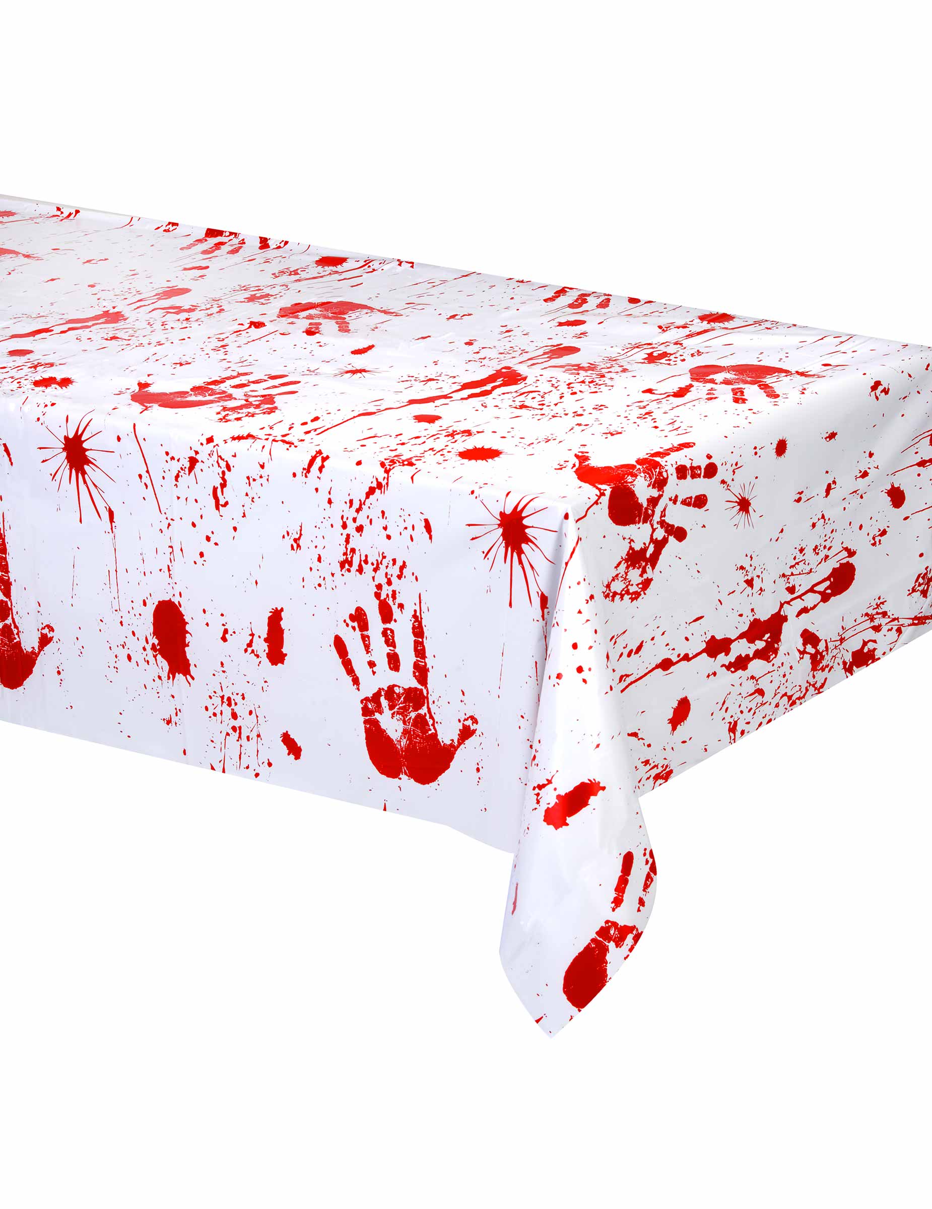 Horror-Tischdecke Blutiger Handabdruck weiss-rot 274x137cm von 360 DEGREES