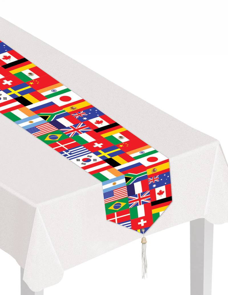 Länderflaggen der Welt Tischläufer 182 cm x 28 cm von 360 DEGREES