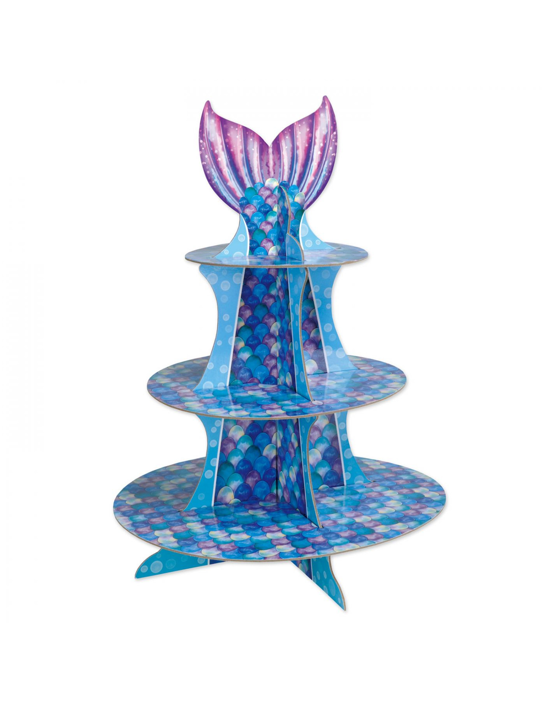 Meerjungfrauen Cupcake-Ständer blau-violett 40 cm von 360 DEGREES