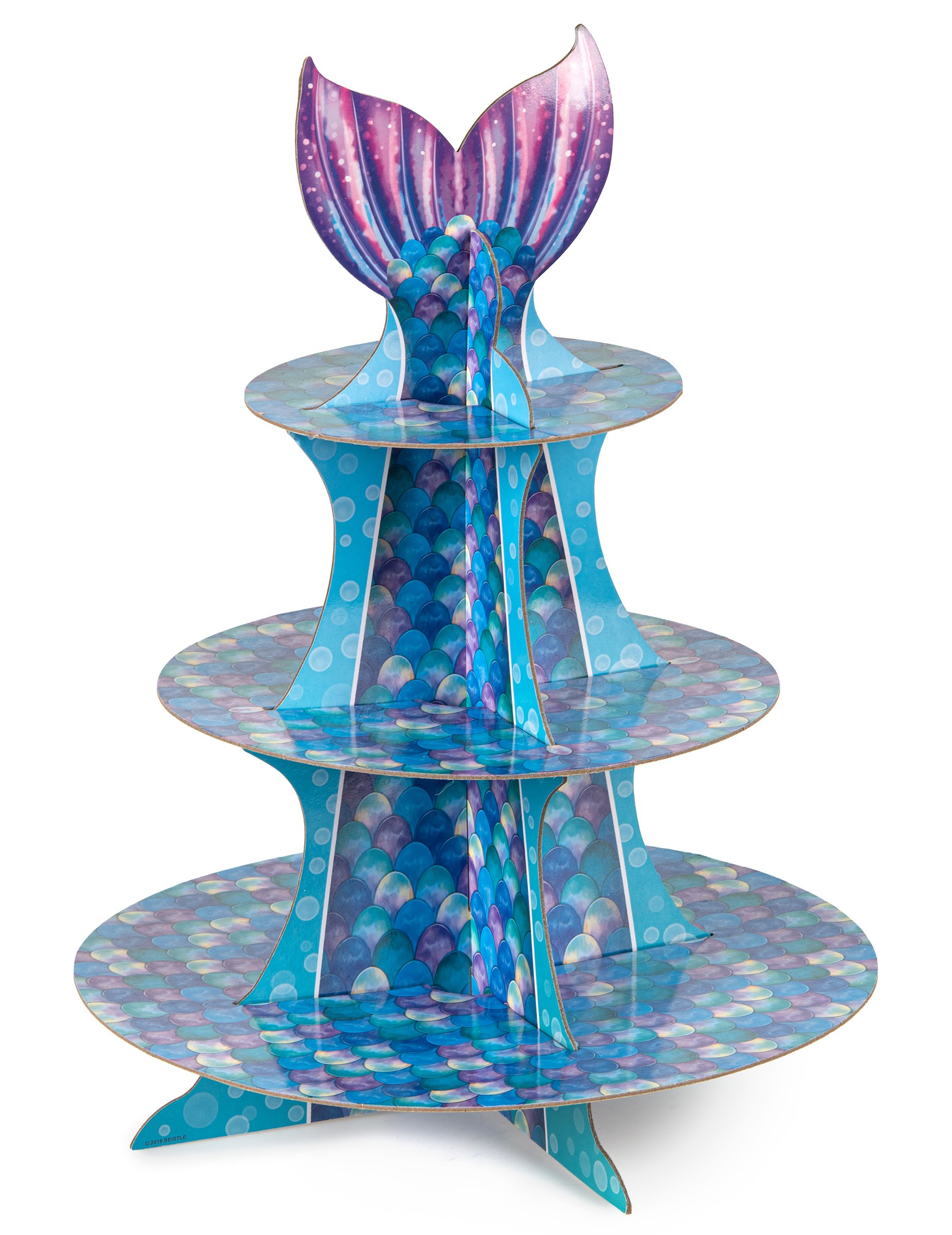 Meerjungfrauen Cupcake-Ständer blau-violett 40 cm Meerjungfrauen Cupcake-Ständer blau-violett 40 cm von 360 DEGREES