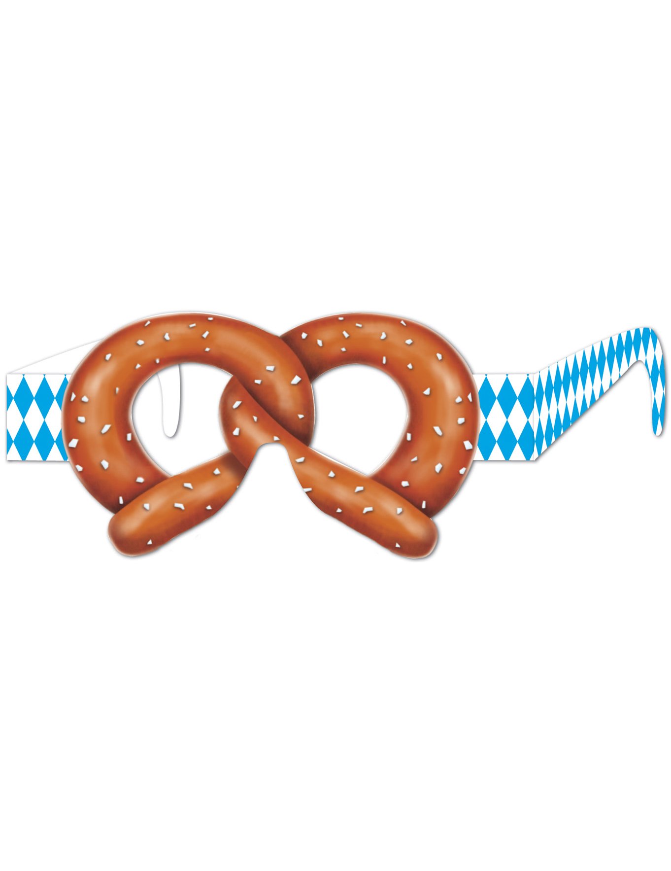 Party-Brille Brezel bayrisches Accessoire blau-weiss-braun Party-Brille Brezel bayrisches Accessoire blau-weiss-braun von 360 DEGREES
