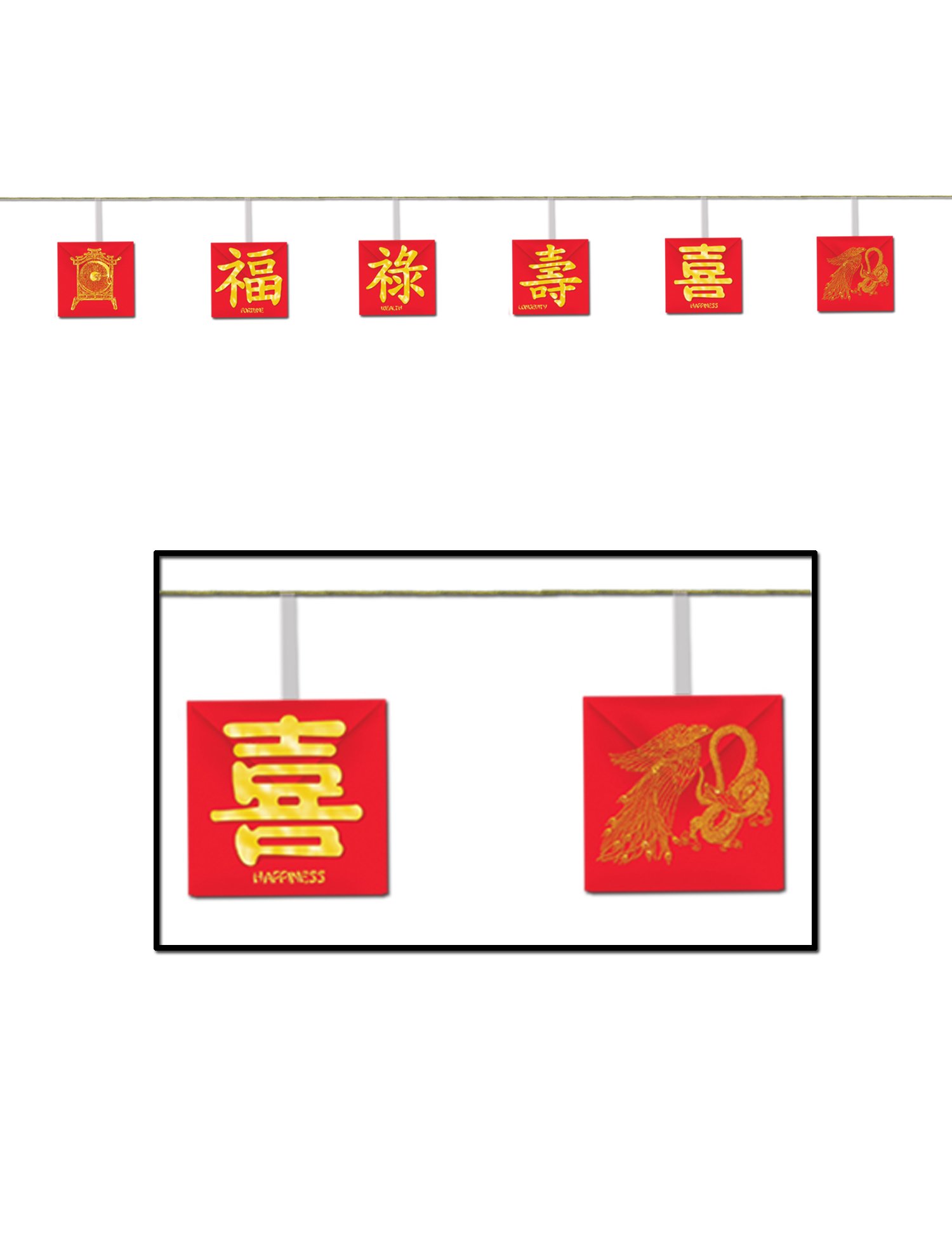 Partygirlande Chinesisches Neujahrsfest rot-gelb 180cm Partygirlande Chinesisches Neujahrsfest rot-gelb 180cm von 360 DEGREES