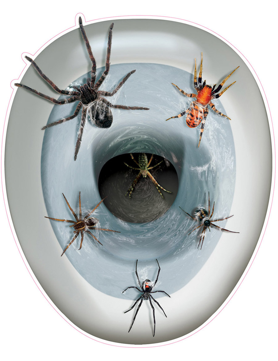 Schaurige Spinne Halloween Toiletten-Sticker bunt 30x43cm von 360 DEGREES