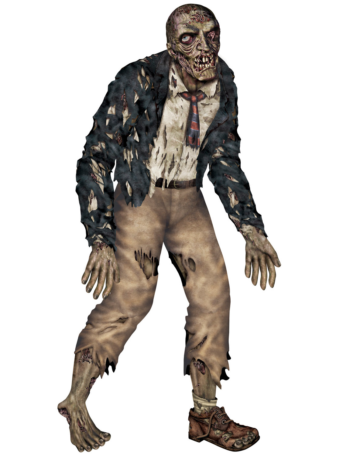 Schlurfender Zombie Halloween Deko-Pappfigur bunt 182cm von 360 DEGREES