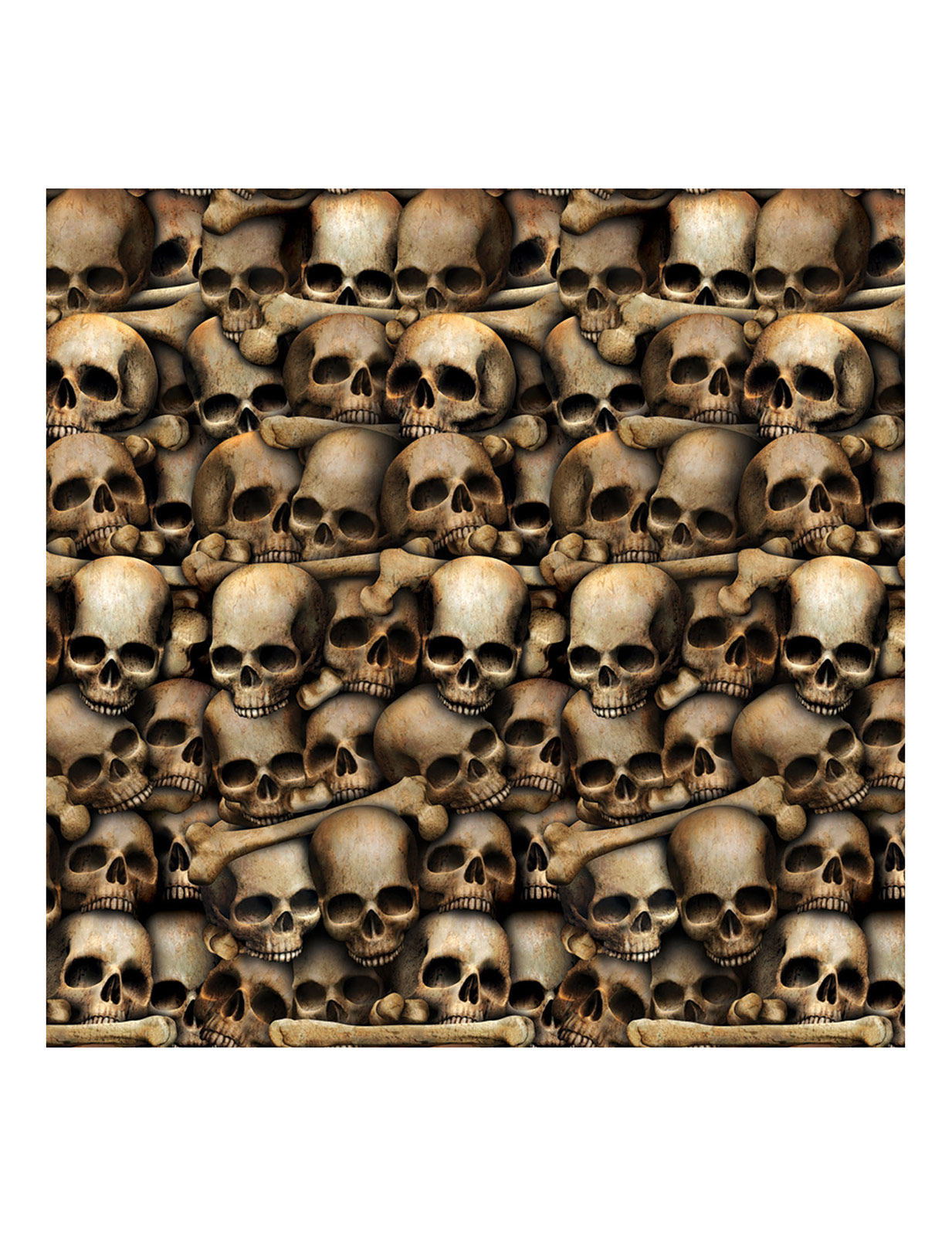 Skelett Totenschädel Katakomben Halloween Wand-Deko-Folie beige-braun1,2x9,1m von 360 DEGREES
