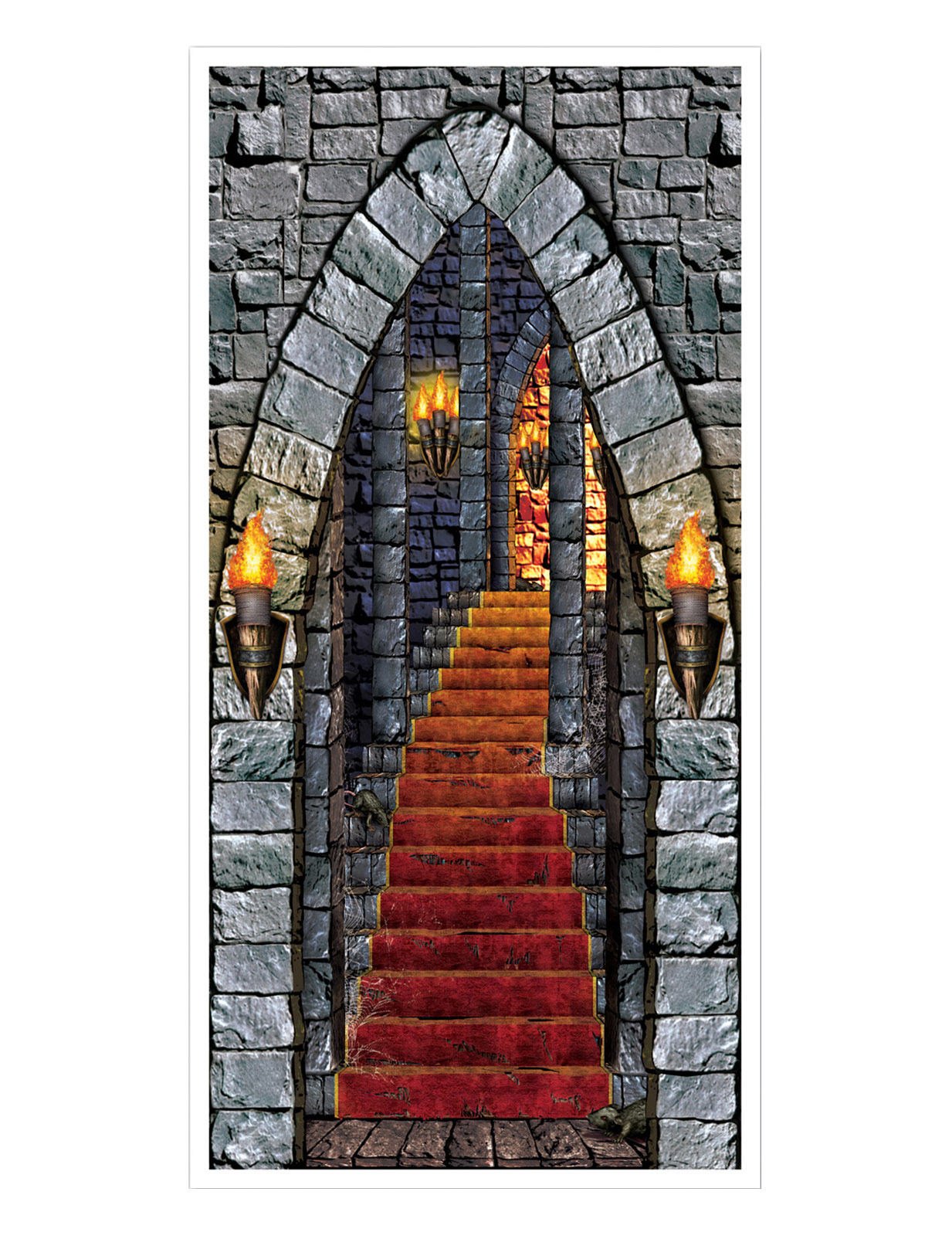 Spukschloss Tür-Poster Halloween Party-Deko bunt 76x152cm Spukschloss Tür-Poster Halloween Party-Deko bunt 76x152cm von 360 DEGREES