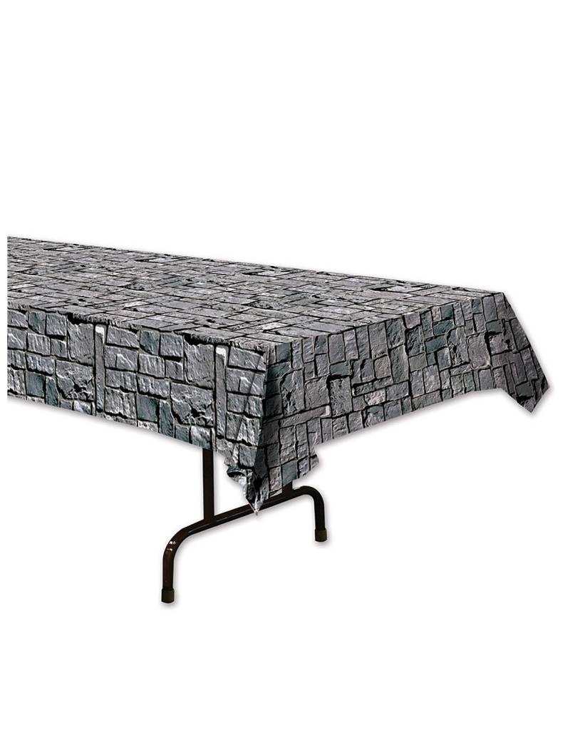 Stein-Mauer Tischdecke grau 137x274cm von 360 DEGREES