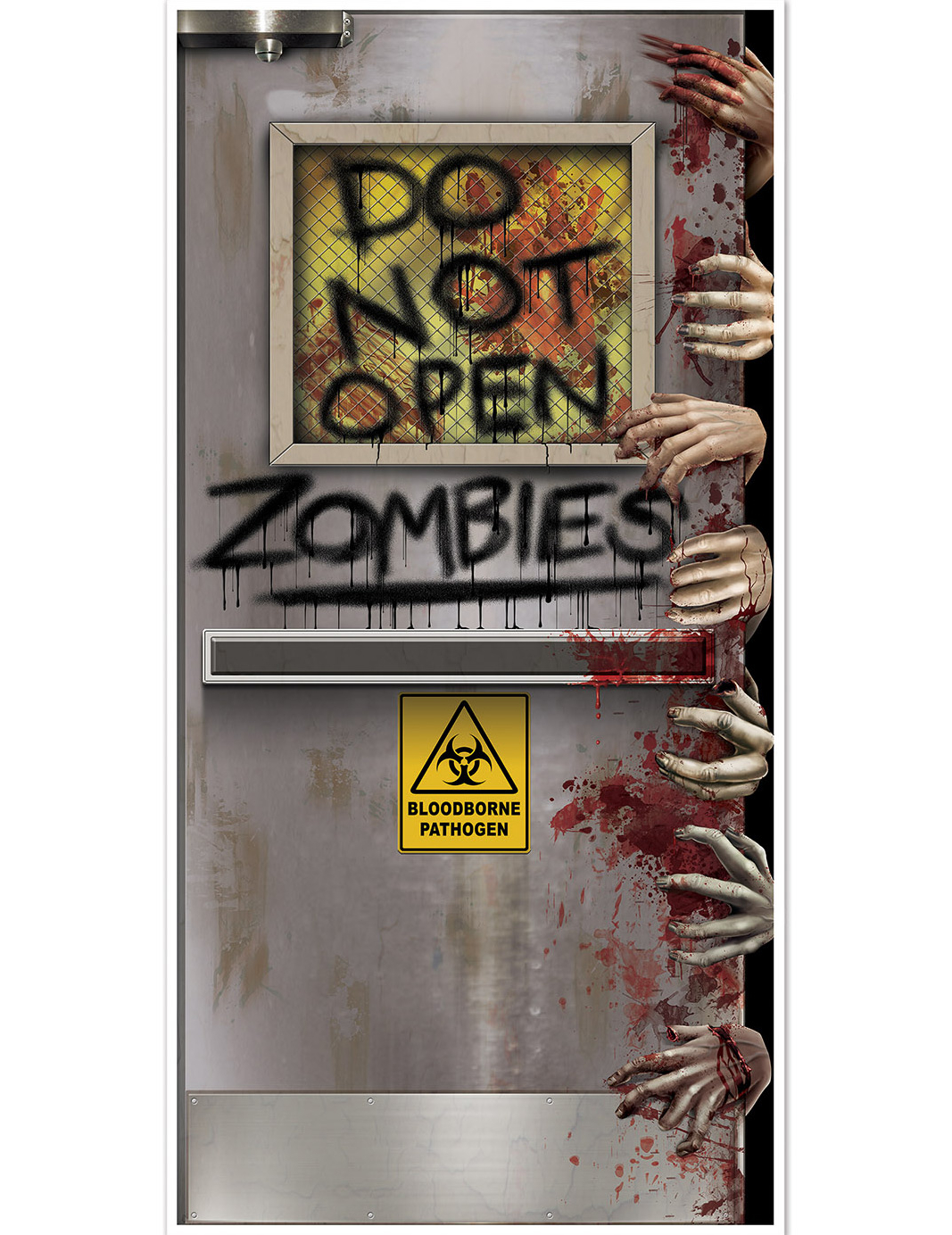 Zombie-Labor Tür-Poster Halloween Party-Deko bunt 76x152cm von 360 DEGREES