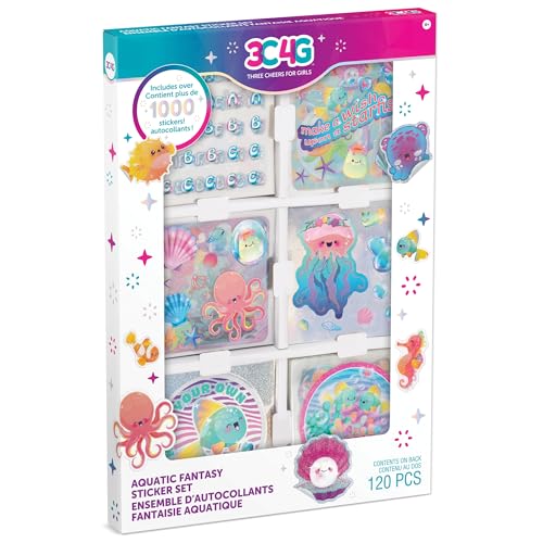 3C4G: Aquatic Fantasy Aufkleber-Set, 120 Blatt mit über 1000 Aufklebern, holografische Folie und Glitzer-Finish, drei Prost für Mädchen, Kinder ab 6 Jahren 3C4G: Aquatic Fantasy Aufkleber-Set, 120 Blatt mit über 1000 Aufklebern, holografische Folie und Glitzer-Finish, drei Prost für Mädchen, Kinder ab 6 Jahren von 3C4G