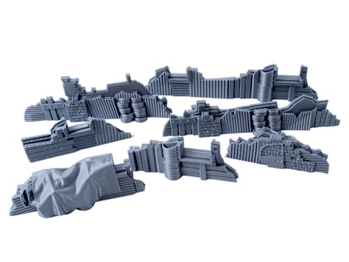 3D Vikings 7-teiliges Baracken-Hindernis-Set: Industriestil-Szenario für Tabletop-Rollenspiele und Wargame-Gelände für 28mm Miniaturen von 3D Vikings