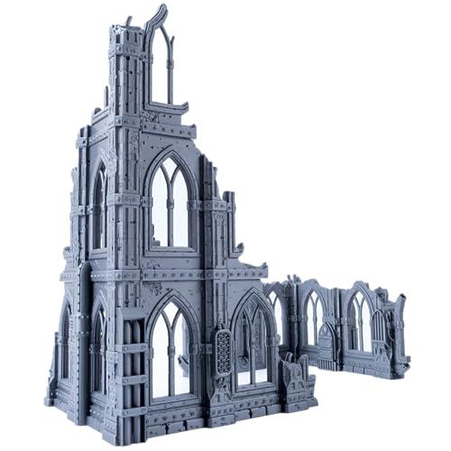 3D Vikings Gotische Ruinen Serie - Set 1: Dreistöckiges zerstörtes Gebäude und angrenzender Überrest im ersten Stock, Maßstab 28/32 mm von 3D Vikings