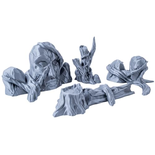 3D Vikings Magischer Wald - 4-teiliges Set aus mystischen Bäumen und geschnitztem Felsen, Maßstab 28/32mm, Gelände für Tisch-Rollenspiele von 3D Vikings