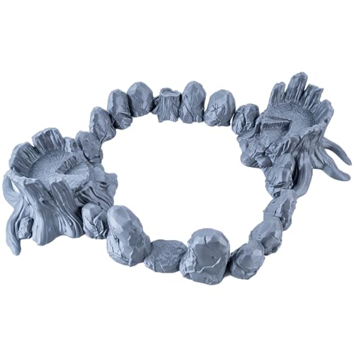 3D Vikings Magischer Wald - 6-Teiliger Mystischer Steinkreis mit Geschnitzten Gesichtern und Baumstümpfen, Maßstab 28/32mm von 3D Vikings