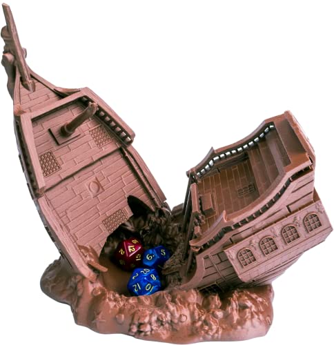 Piratenschiff-Würfelturm, perfekter Würfelturm für Dungeons and Dragons, Tisch-RPG, Miniaturspiele und Brettspiele von 3D Vikings