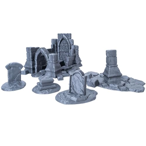 3D Vikings Ruinenkirche Friedhof Set - Perfektes Tischplatten-Gelände für Dungeons und Dragons, Kriegsspiele und Miniatur-Rollenspiele, Maßstab 28-32mm von 3D Vikings