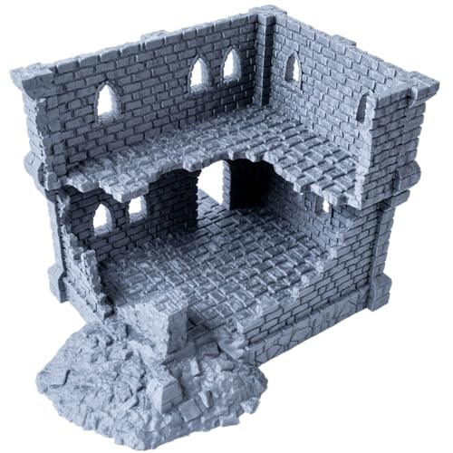 3D Vikings Ulvheim Ruinen-Serie: Zwei-Ebenen-Steinruine – Erhöhen Sie Ihr Mittelalter & Fantasy 28/32mm RPGs und Wargames, Grau 3D Vikings Ulvheim Ruinen-Serie: Zwei-Ebenen-Steinruine – Erhöhen Sie Ihr Mittelalter & Fantasy 28/32mm RPGs und Wargames, Grau von 3D Vikings