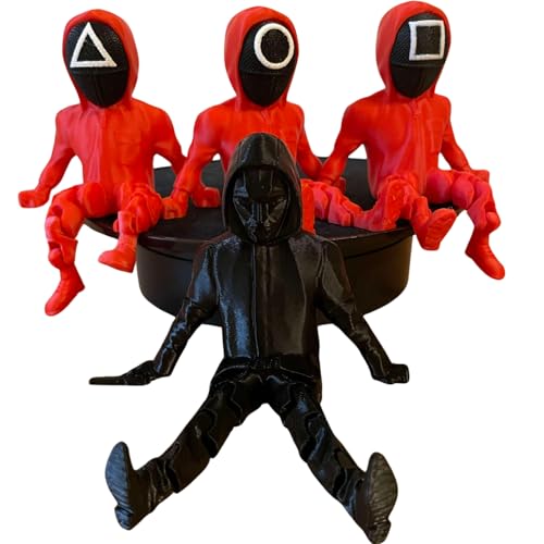 3DByEma 【Einzigartiges Guard + Anführerfiguren-Set】 3 Red Soldier Gelenk-Sammelstücke und Frontman, koreanische Drama-inspirierte Actionfiguren mit beweglichen Beinen, für Squid TV Fans und Kid (4pc) 3DByEma 【Einzigartiges Guard + Anführerfiguren-Set】 3 Red Soldier Gelenk-Sammelstücke und Frontman, koreanische Drama-inspirierte Actionfiguren mit beweglichen Beinen, für Squid TV Fans und Kid (4pc) von 3DByEma