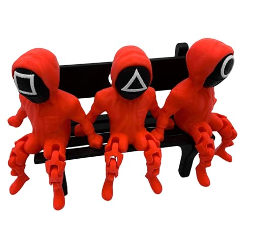 3DByEma - Squid Guard Figuren-Set: 3 bewegliche rote Soldaten, Sammlerstücke aus der koreanischen Dramaserie - Authentische Wächter mit Masken und Symbolen für Sammler & Fans 3DByEma - Squid Guard Figuren-Set: 3 bewegliche rote Soldaten, Sammlerstücke aus der koreanischen Dramaserie - Authentische Wächter mit Masken und Symbolen für Sammler & Fans von 3DByEma