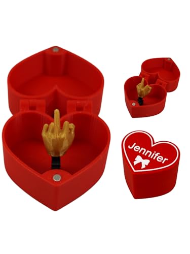 3Dkore - Überraschungsbox mit verstecktem Ehrenfinger, personalisierbar – lustiges & ungewöhnliches Geschenk – Herzbox mit Pop-Up für Erwachsene (1 Stück) von 3Dkore