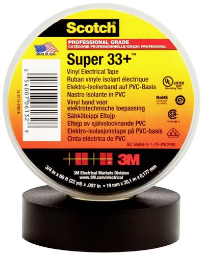 3M SUPER33+-19X20 Isolierband Scotch® Schwarz (L x B) 20m x 19mm 1St. von 3M
