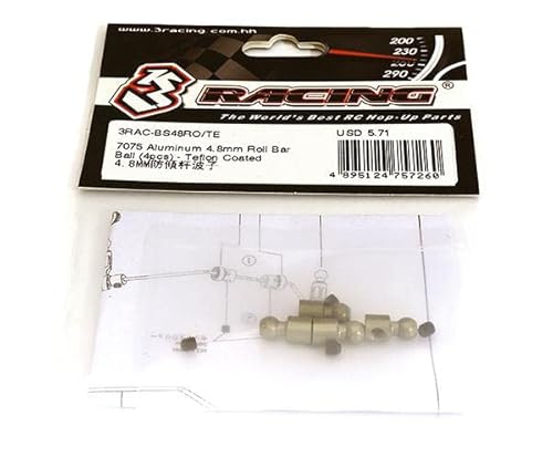 3Racing RC Model Precision-Crafted 7075 Aluminum 4.8mm Roll Bar Ball (4pcs) - Teflon Coated von 3Racing
