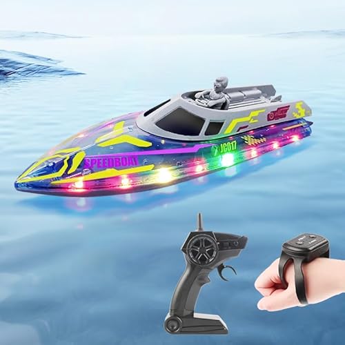3T6B 2.4 GHz Ferngesteuertes Boot mit 16 Stück LED-Lichtern, RC Boot 20 KM/H Schnelles Renn-Jetboot Poolspielzeug für Kinder und Erwachsene, 2 Batterien 3T6B 2.4 GHz Ferngesteuertes Boot mit 16 Stück LED-Lichtern, RC Boot 20 KM/H Schnelles Renn-Jetboot Poolspielzeug für Kinder und Erwachsene, 2 Batterien von 3T6B