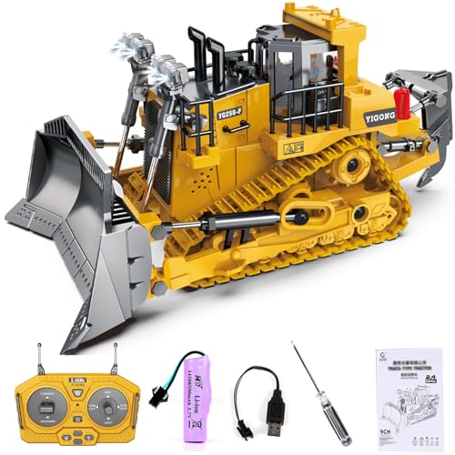 3T6B Ferngesteuerter RC Bulldozer,1:24 Legierungen Baufahrzeug mit Funktionen Licht und Sound, inkl. Batterien und Fernsteuerung, für Jungen und Mädchen 3T6B Ferngesteuerter RC Bulldozer,1:24 Legierungen Baufahrzeug mit Funktionen Licht und Sound, inkl. Batterien und Fernsteuerung, für Jungen und Mädchen von 3T6B