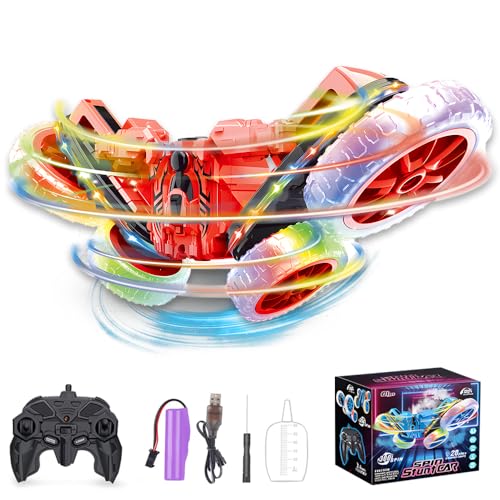 3T6B Ferngesteuertes Auto 4WD 360° Flip Stuntauto, 2,4GHz RC Stunt Crawler Mit Bunten Blinklichtern und Sprühstunts, Weihnachten Geburtstags Geschenk für 3 4 5 6 7 8 9+ Jahre von 3T6B