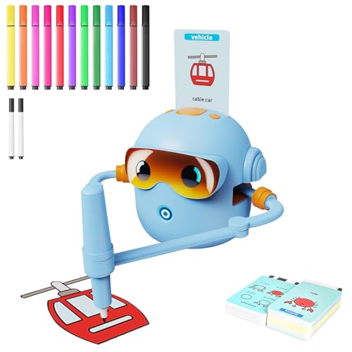 3T6B Malroboter für Kinder, Zeichenroboter Kinder mit 100 Lernkarten, Musik & 12 Buntstiften, Sprachinteraktiver Lernspielzeug, Drawing Robot für Jungen Mächen ab 3 Jahren 3T6B Malroboter für Kinder, Zeichenroboter Kinder mit 100 Lernkarten, Musik & 12 Buntstiften, Sprachinteraktiver Lernspielzeug, Drawing Robot für Jungen Mächen ab 3 Jahren von 3T6B