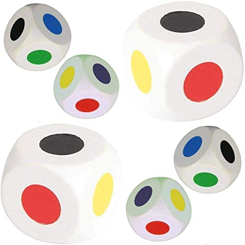 Farbwürfel 25 mm, 3er Set, 6- Farben, Holzwürfel, Ersatzwürfel für Spiele von 3er Set
