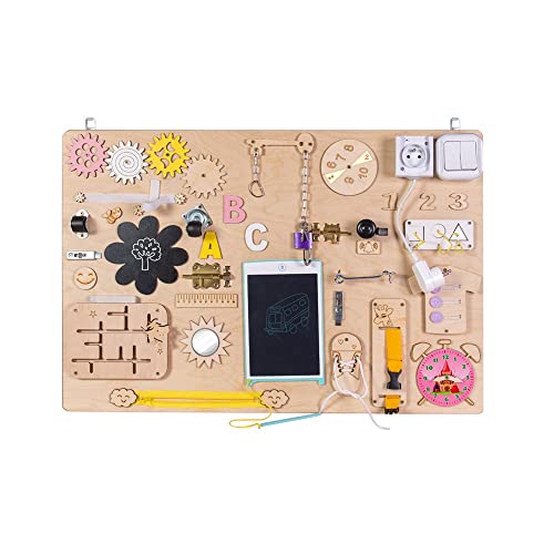 3toysm MIA Montessori Busy Board Sensorische Aktivitätstafel aus Naturholz, Tiere, 75 cm 3toysm MIA Montessori Busy Board Sensorische Aktivitätstafel aus Naturholz, Tiere, 75 cm von 3toysm