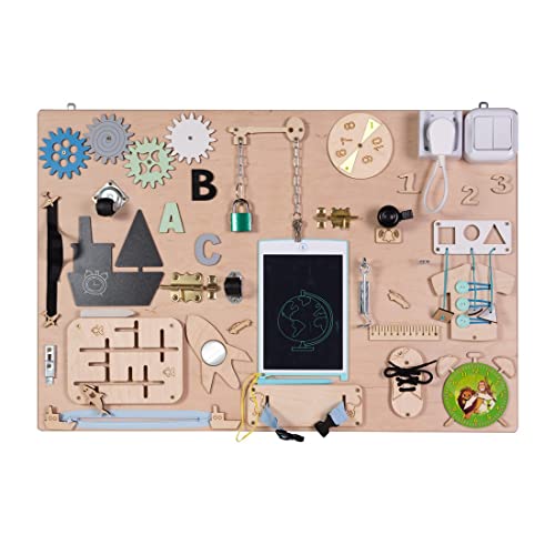 3toysm Mia Montessori Busy Board Sensorisches Aktivitätsbrett, Holz, 75 cm 3toysm Mia Montessori Busy Board Sensorisches Aktivitätsbrett, Holz, 75 cm von 3toysm