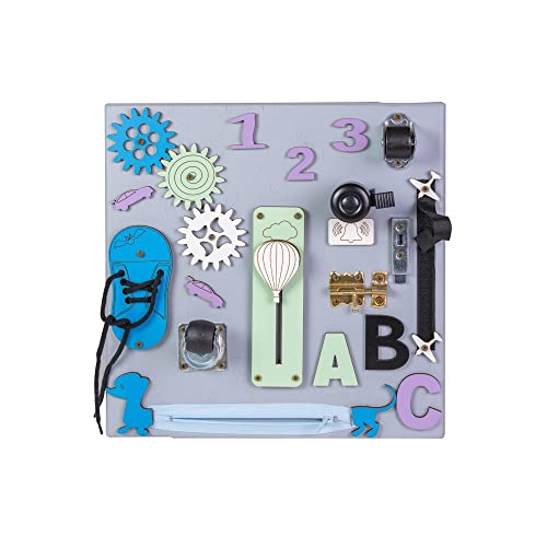 Mia Montessori Busy Board aus Holz, Grau, 30 cm Mia Montessori Busy Board aus Holz, Grau, 30 cm von 3toysm